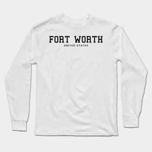 Fort Worth Texas United States Vintage Minimalist Fort Worth Texas State Name Sport Design Tees Long Sleeve T-Shirt